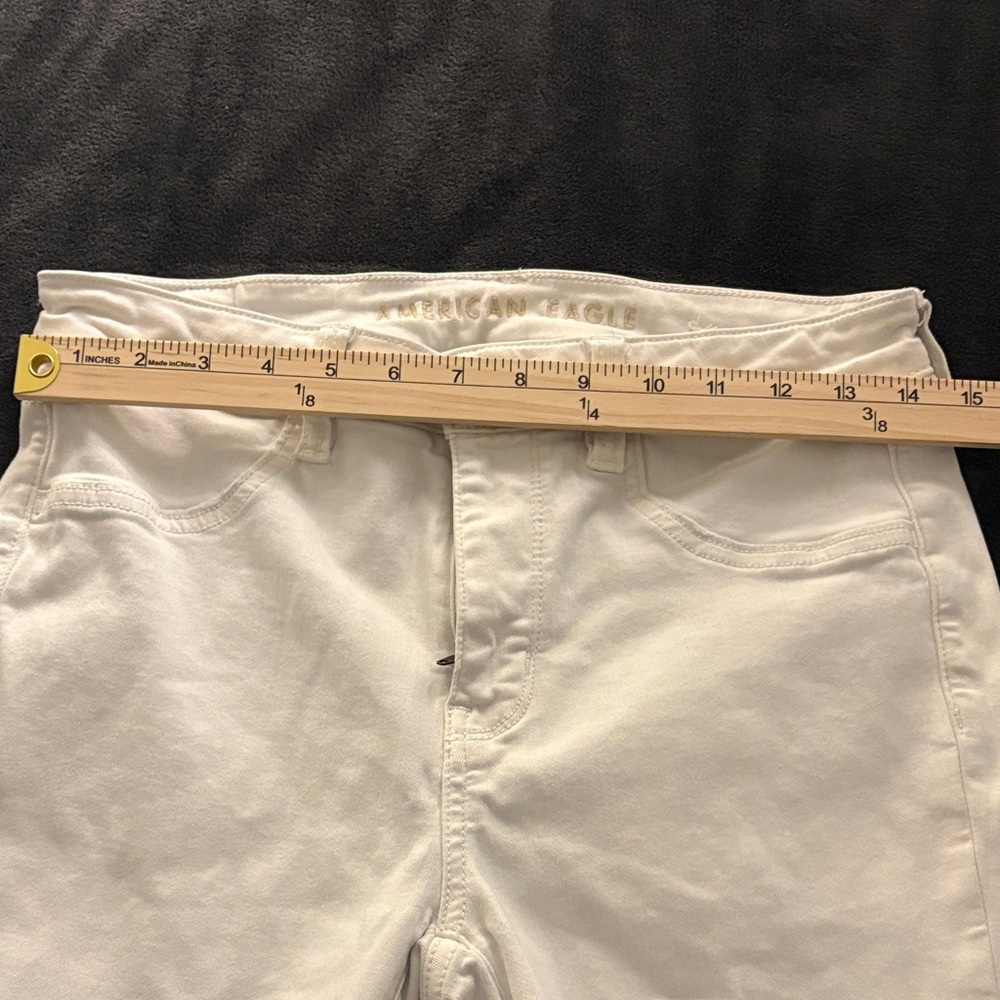 American Eagle Outfitters White Distressed Skinny Jeans SZ 8 - Picture 8 of 11